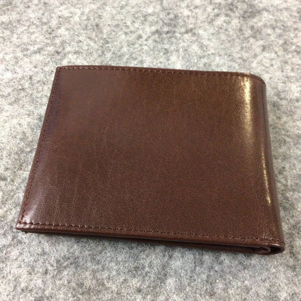 Ami Wallet Mens Brown Genuine Leather Credit Cards Cash Gift NWOT
